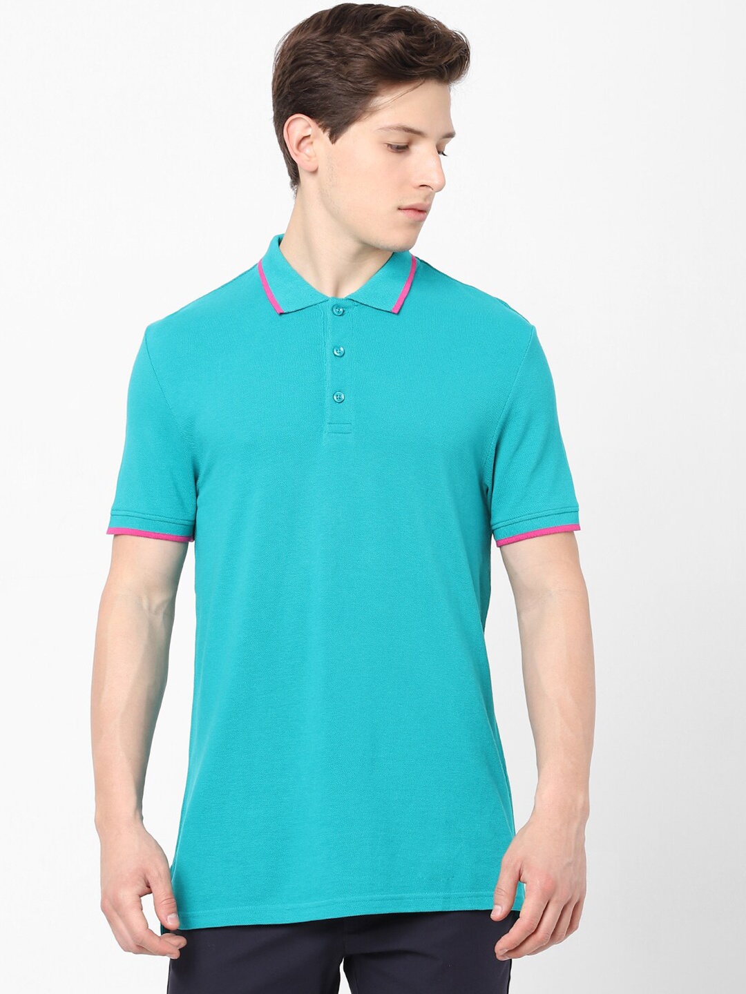 

Celio Men Blue Polo Collar T-shirt