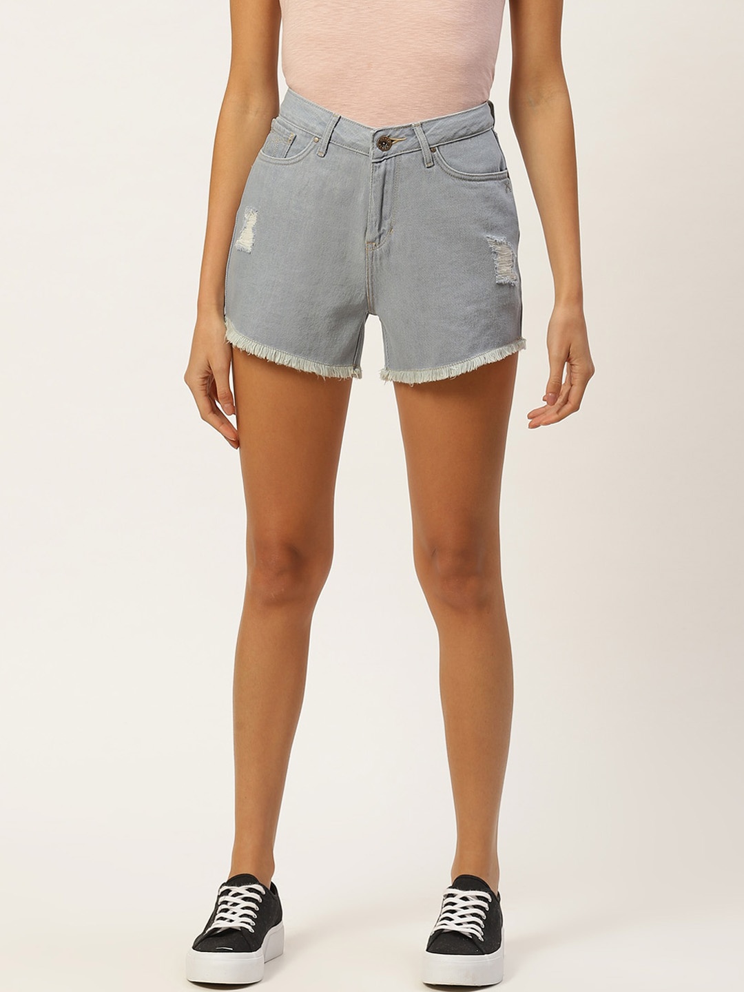 

Xpose Women Blue Loose Fit High-Rise Denim Shorts