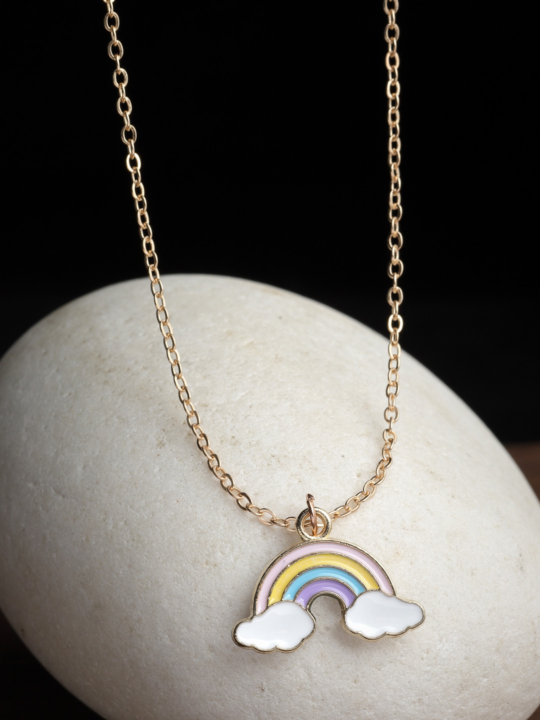 

VOGUE PANASH Gold-Toned Rainbow Pendant With Chain