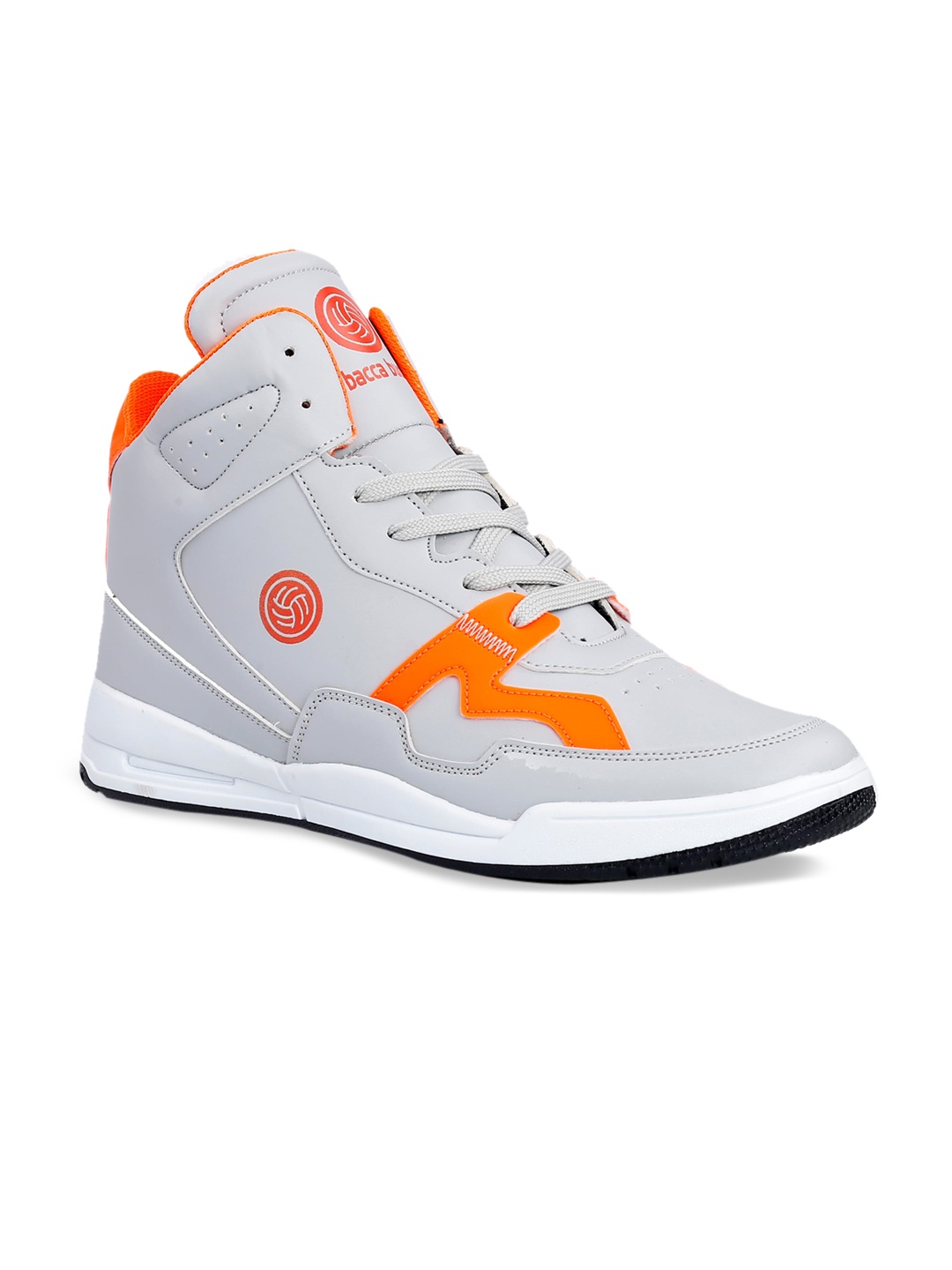 

bacca bucci Men Grey Colourblocked Mid-Top Sneakers