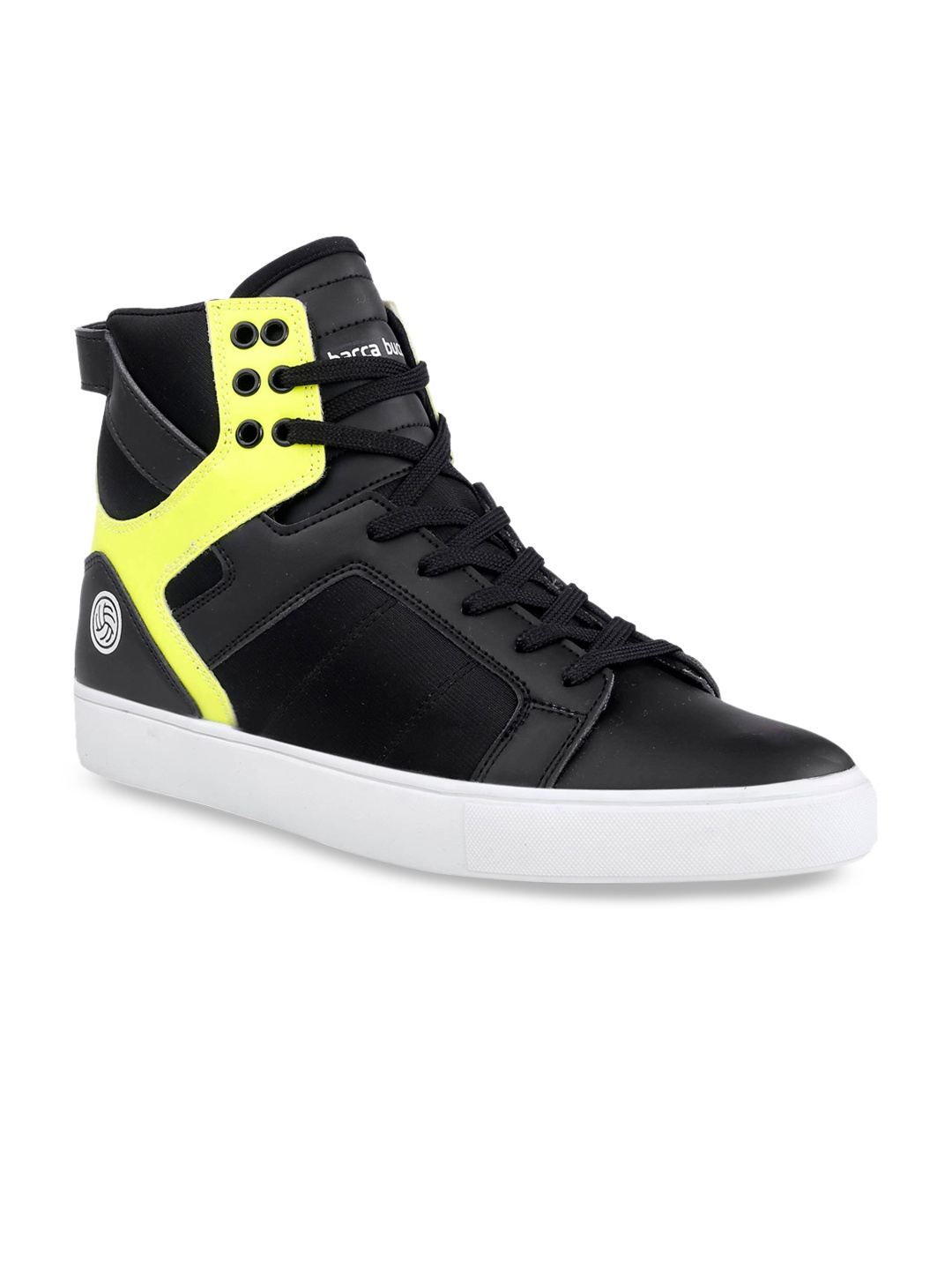 

bacca bucci Men Black Colourblocked High-Top Sneakers