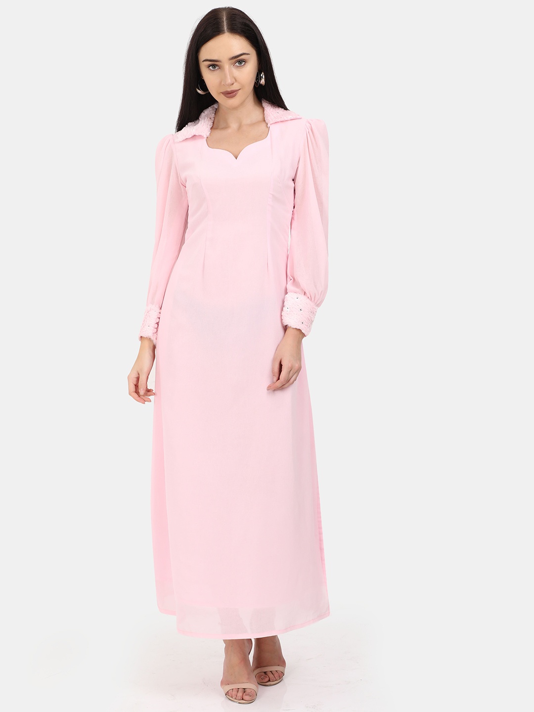 

STYL CO Pink Georgette Maxi Dress