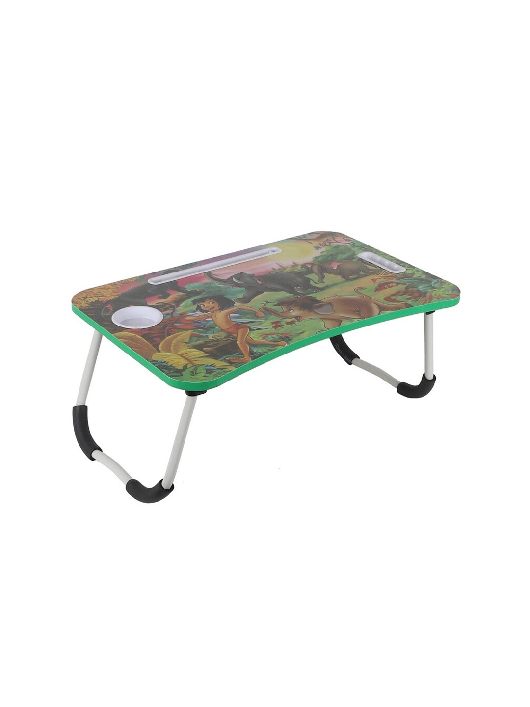 

CDI Green & Brown Printed Breakfast Table With Cup Holder