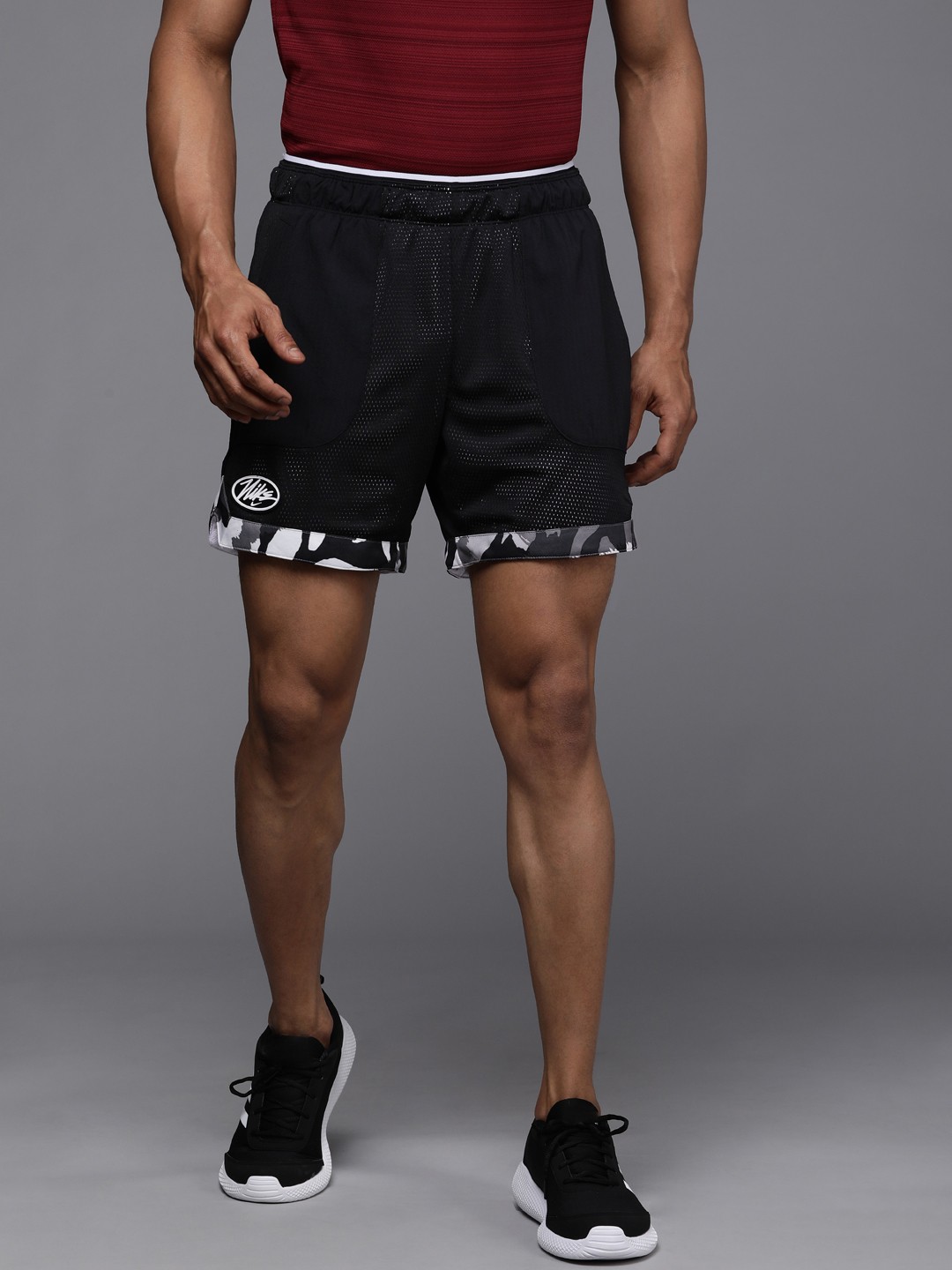 

Nike Men Black CamouflagePrinted Training Sports Shorts