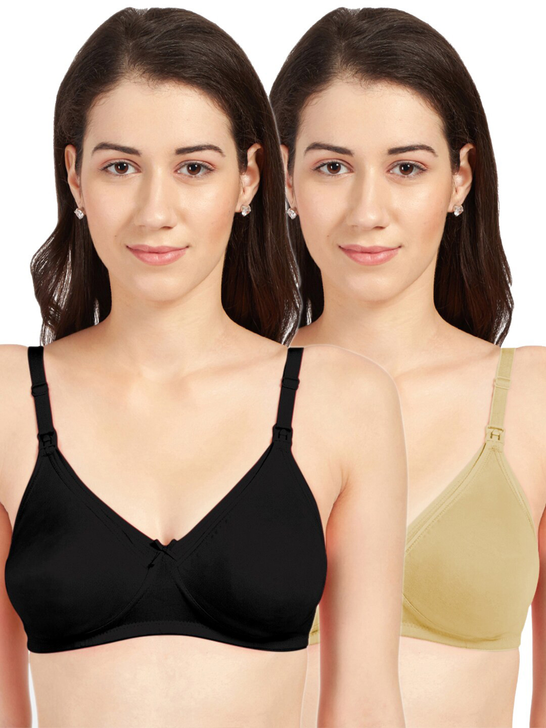 

Sonari Pack of 2 Solid Non Padded Maternity Bra, Assorted