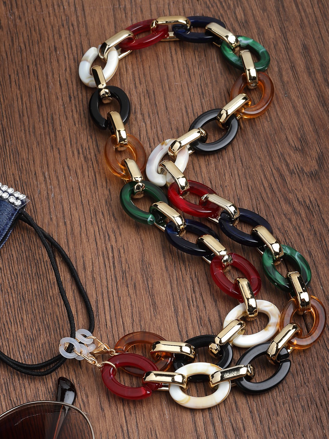 

VOGUE PANASH Gold-Toned & Multicolored Mask & Goggles Chain, Multi