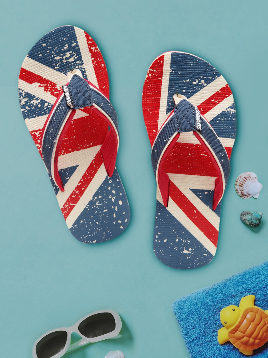 

Solethreads Kids Blue & Red Printed Thong Flip-Flops