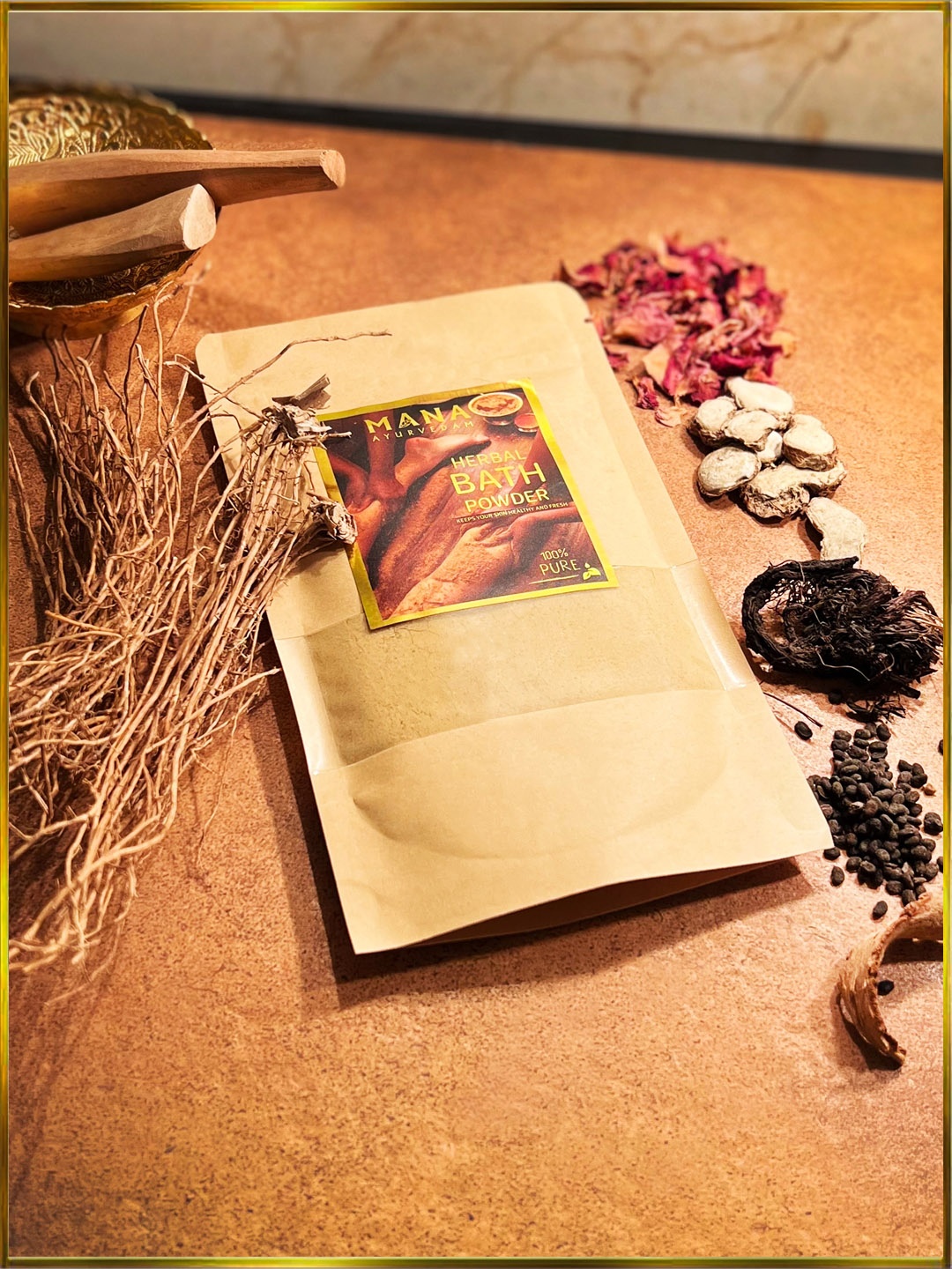 

MANA AYURVEDAM 100% Pure Herbal Bath Powder 100 gm, Beige