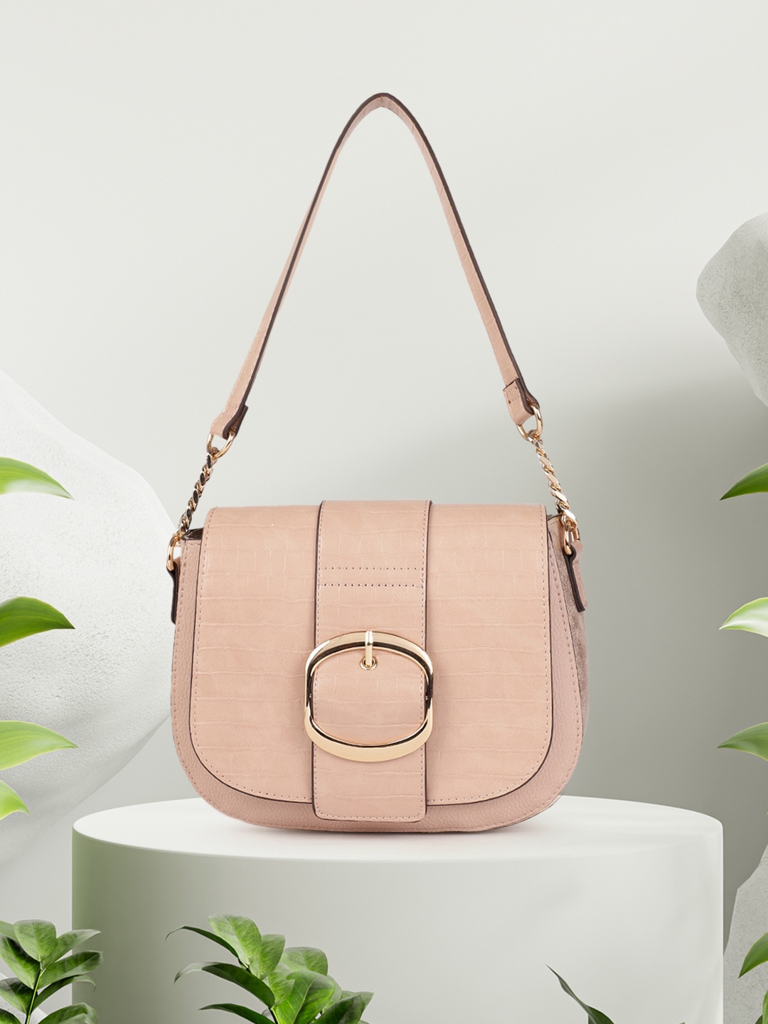 

Accessorize Pink Textured Sling Bag