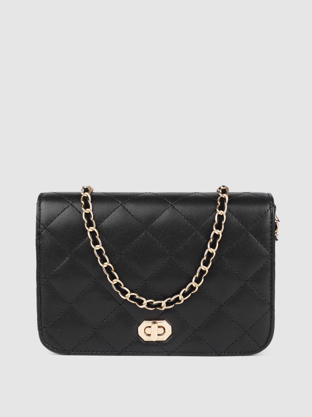 

Accessorize London Women Faux Leather Erin Quilted Sling Bag, Black