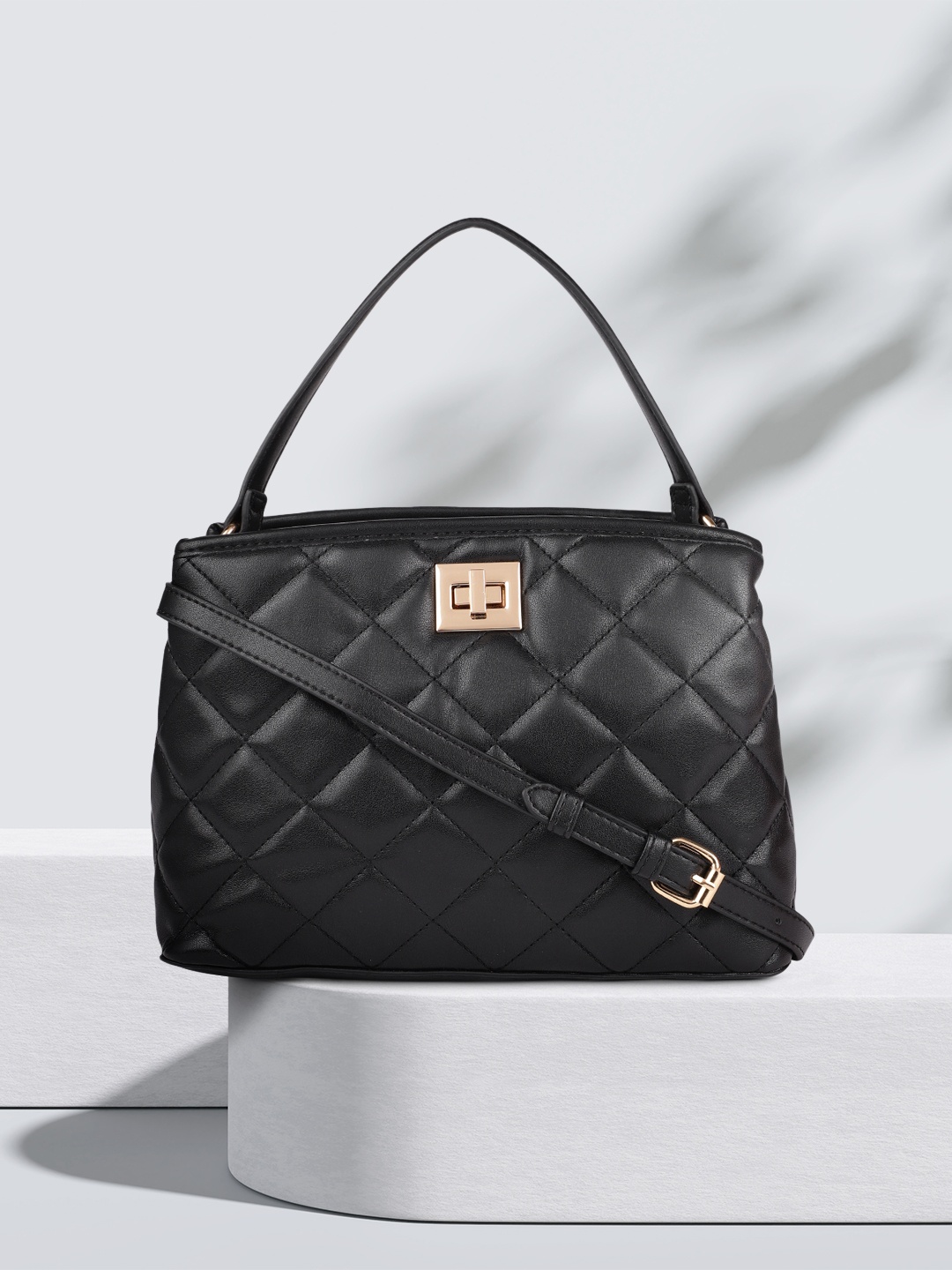 

Accessorize Black Quilted Handheld Bag