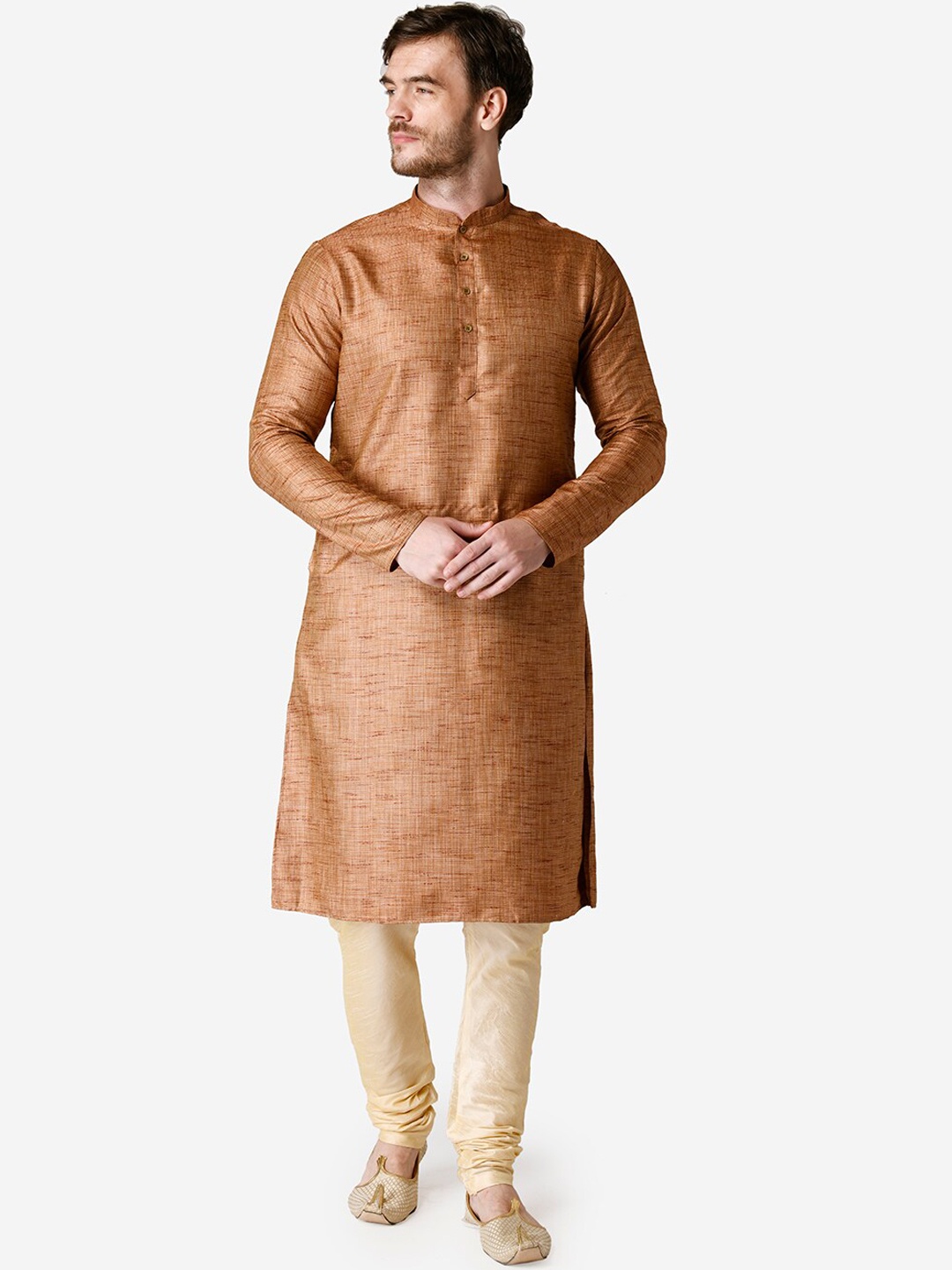 

TABARD Men Brown Silk Blend Kurta