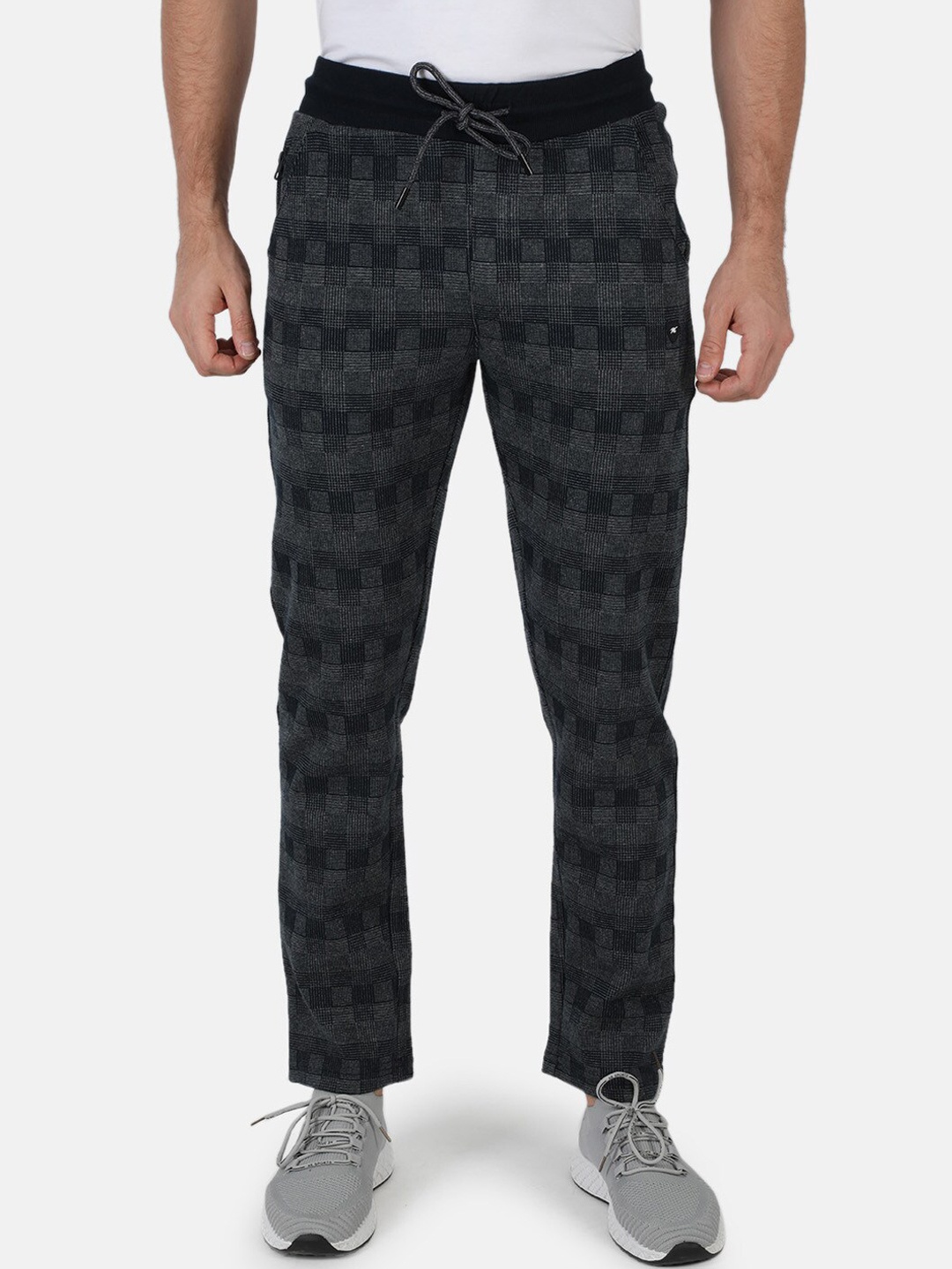 

Monte Carlo Men Navy Blue Checked Track Pant