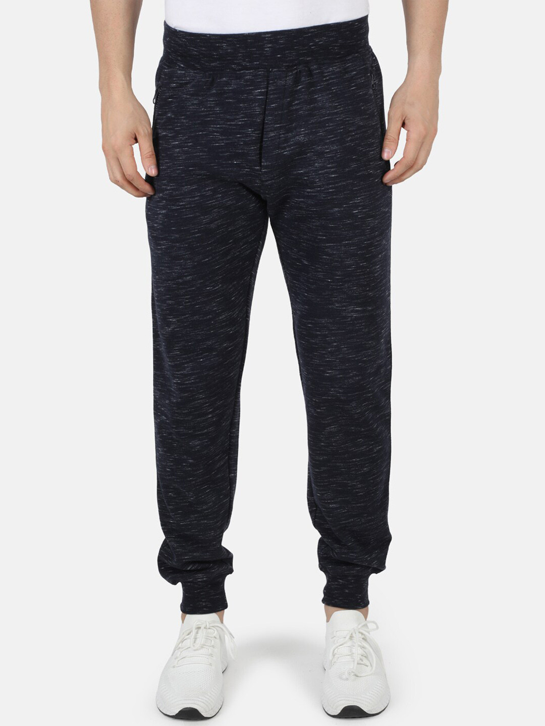 

Monte Carlo Men Navy Blue Self-Design Joggers