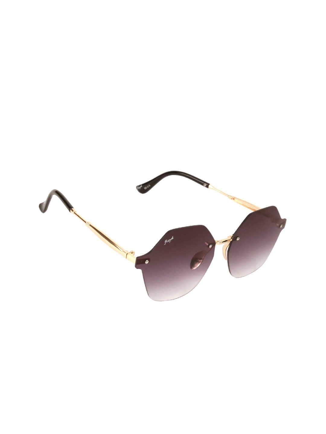 

Floyd Unisex Purple Lens & Gold-Toned Browline Sunglasses with UV Protected Lens