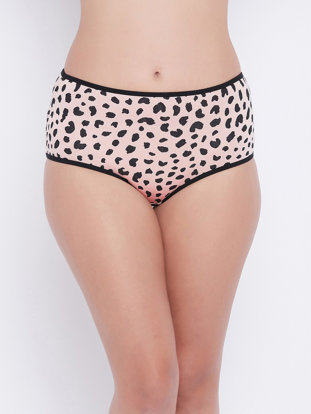

Clovia Women Peach & Black Printed Hipster Briefs PN3170A343XL