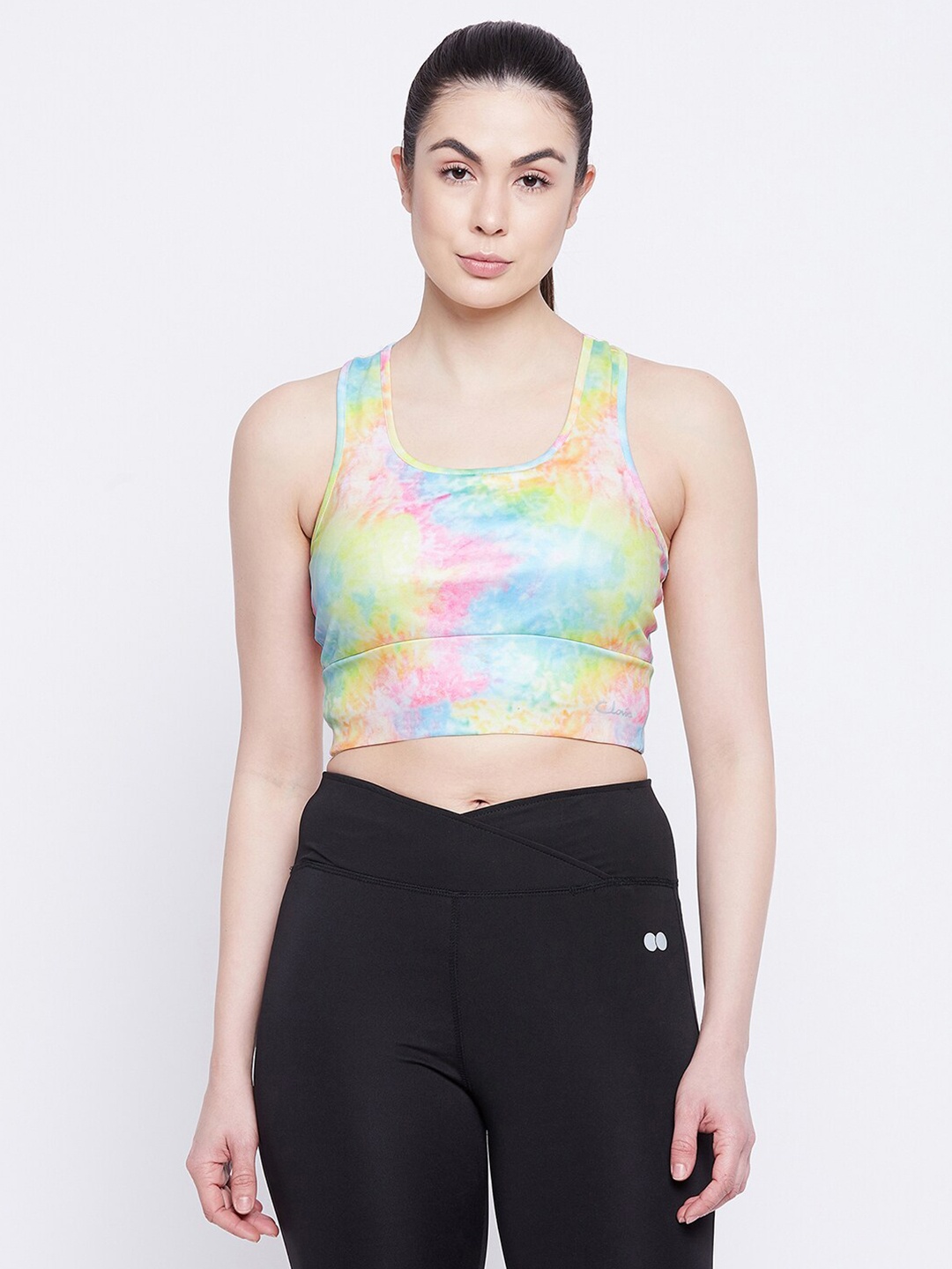 

Clovia Blue & Pink Abstract Bra Lightly Padded