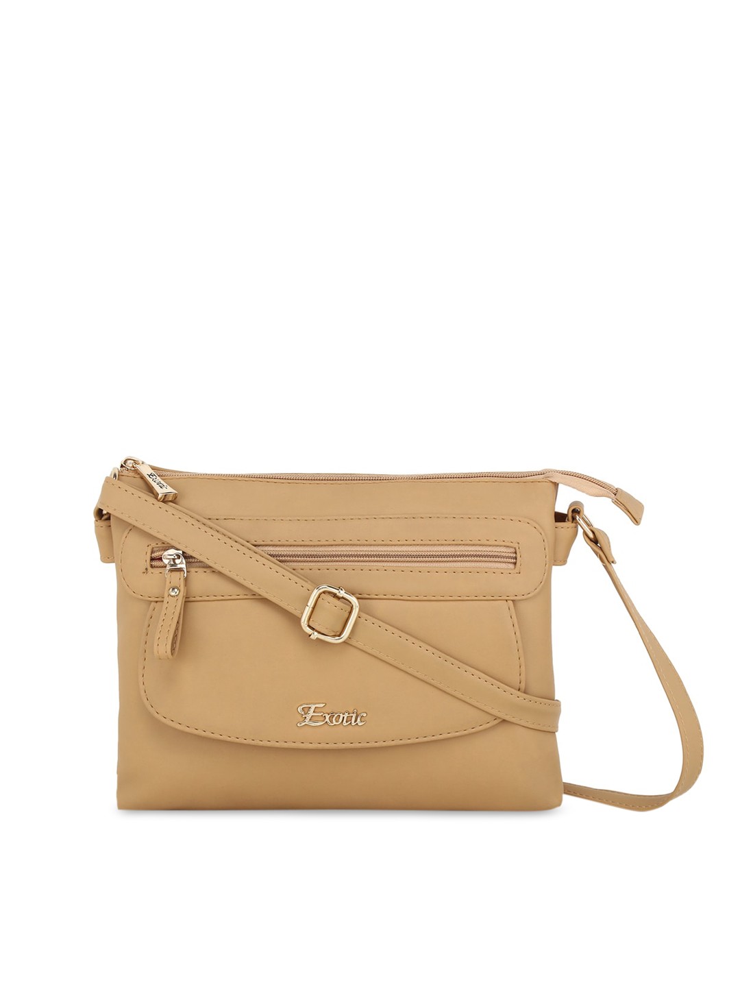 

Exotic Beige PU Structured Sling Bag