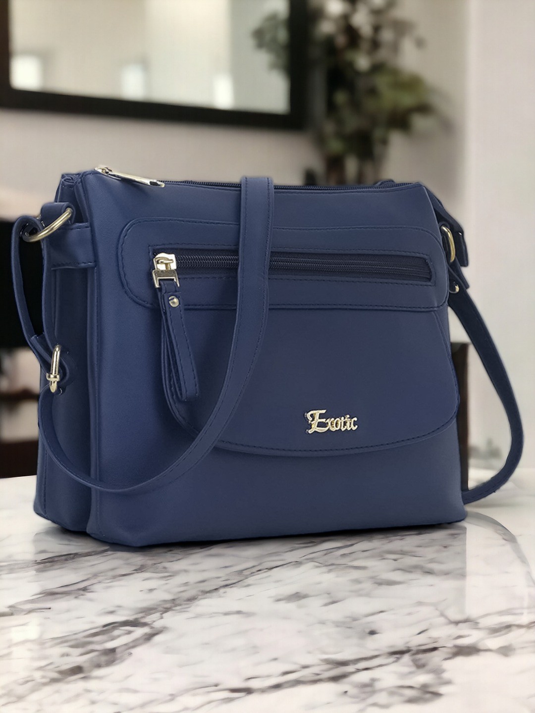 

Exotic Blue PU Structured Sling Bag