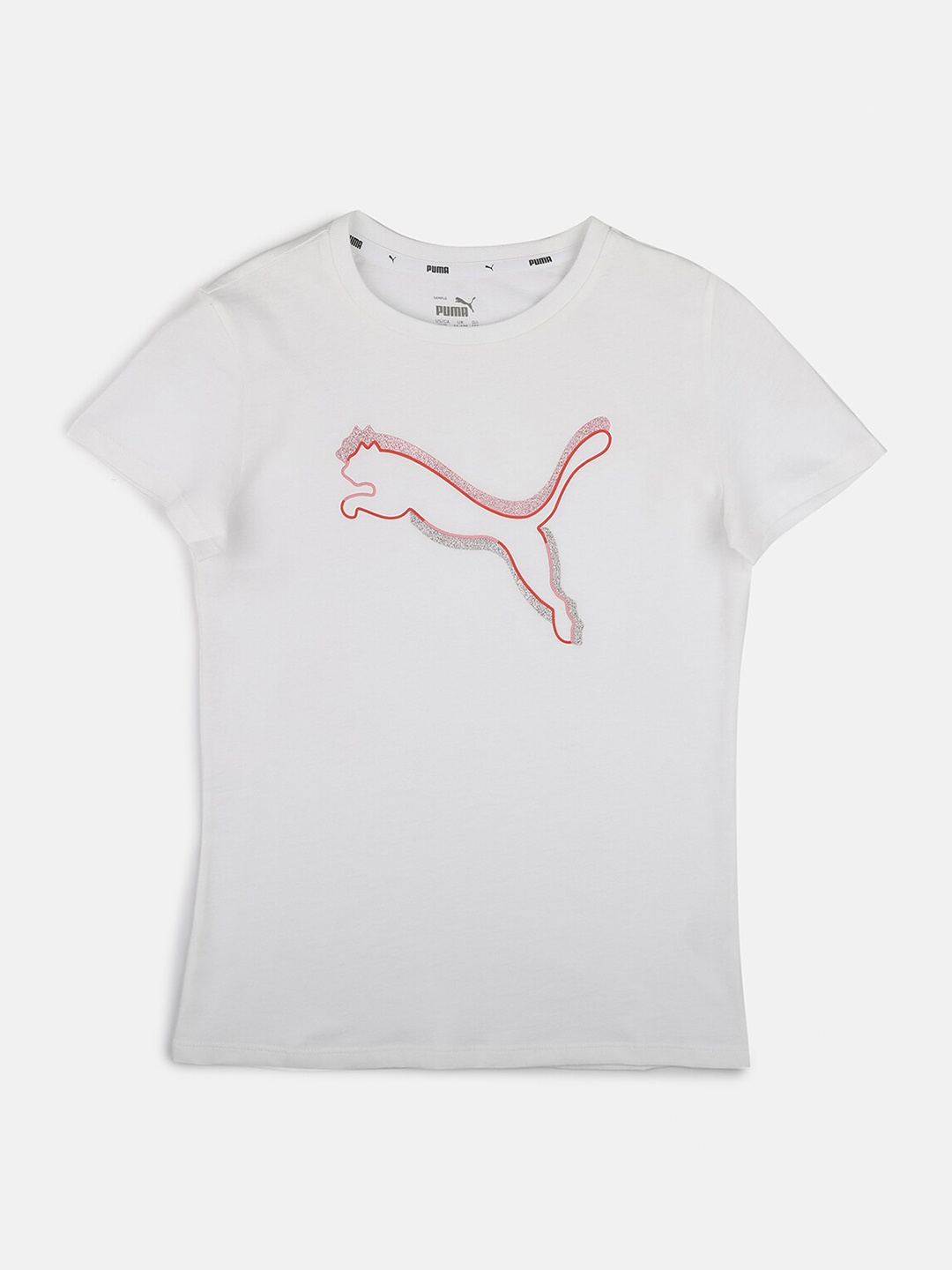 

Puma Girls Grey Brand Logo Printed T-shirt