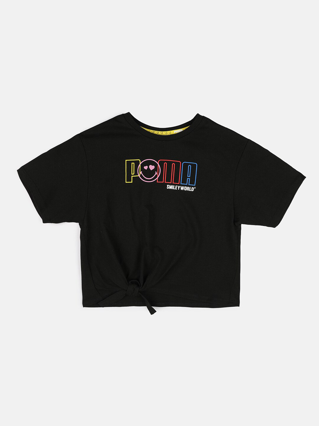 

Puma Girls Black Typography Printed Cotton T-shirt