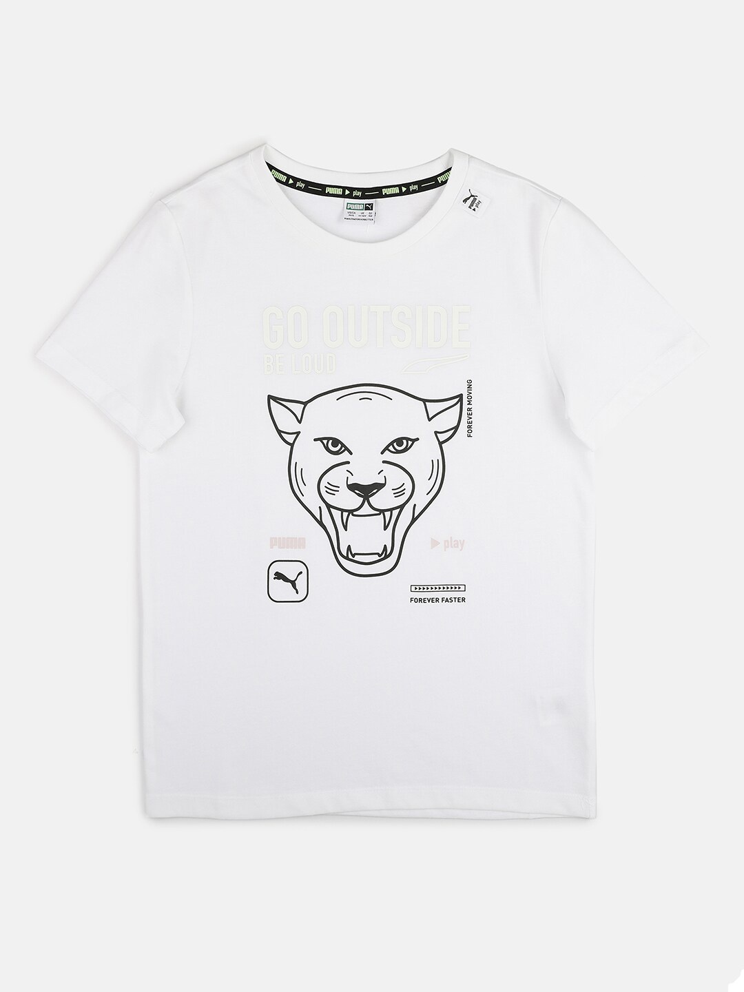 

Puma Kids White Printed T-shirt