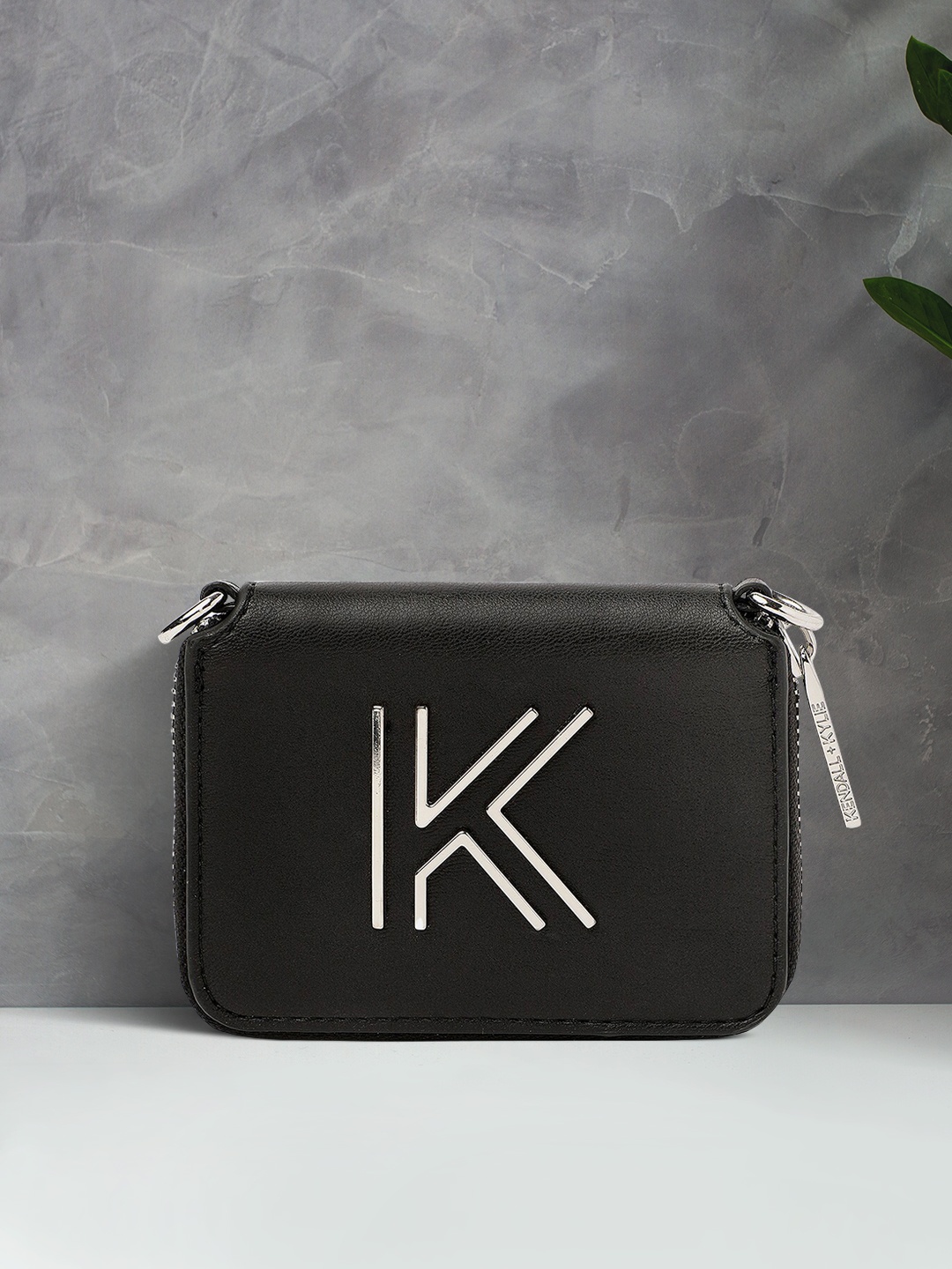 

KENDALL & KYLIE Black Printed Structured Sling Bag