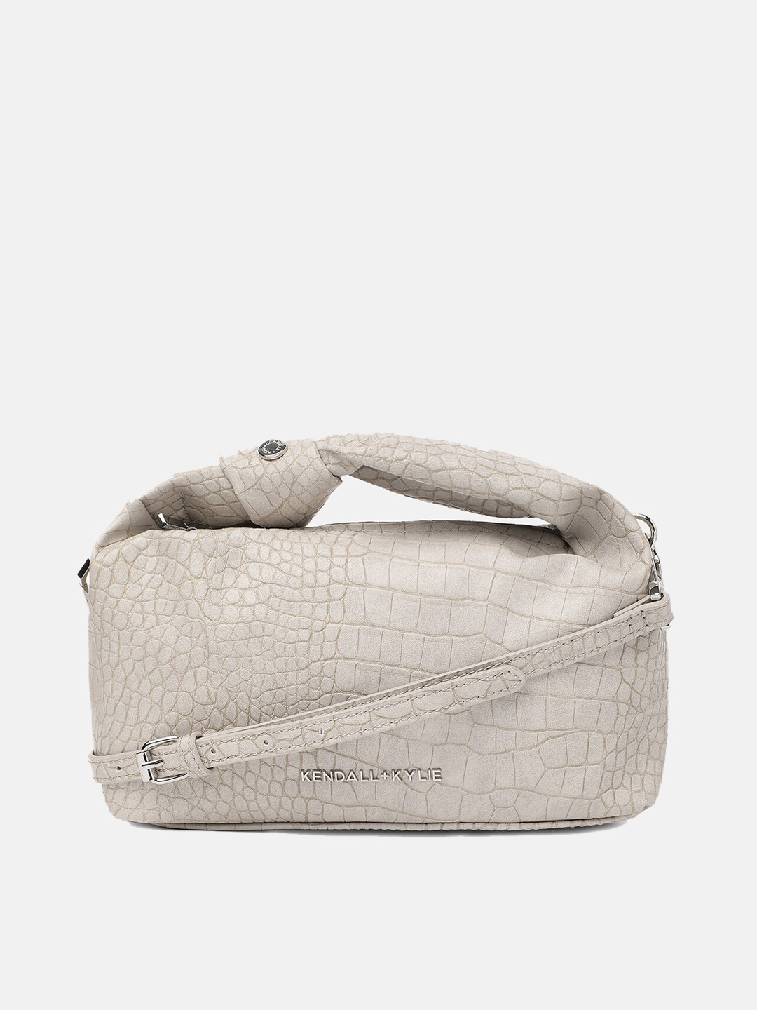 

KENDALL & KYLIE Cream Animal Textured Structured Handheld Bag