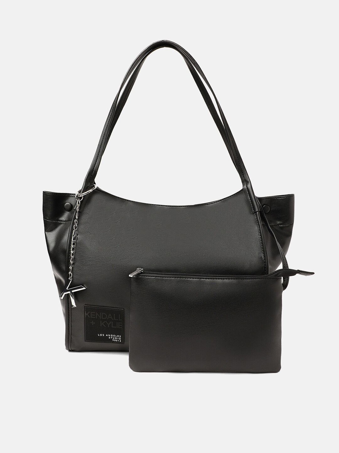 

KENDALL & KYLIE Black Structured Shoulder Bag with Pouch