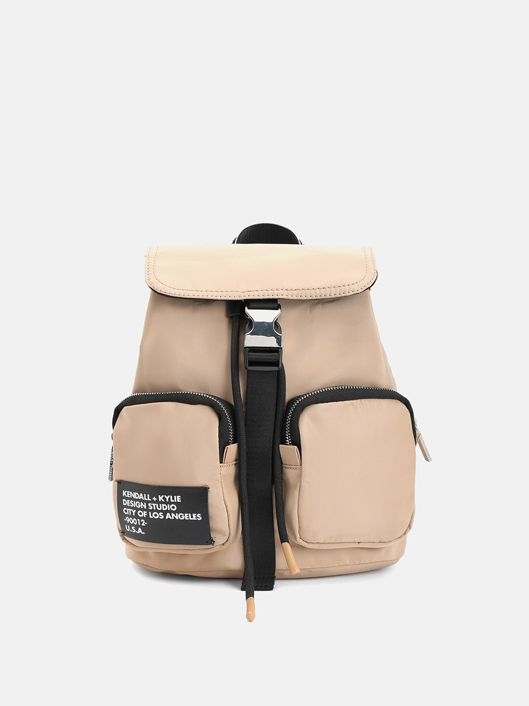 

KENDALL & KYLIE Women Tan Brown & Black Solid Backpack