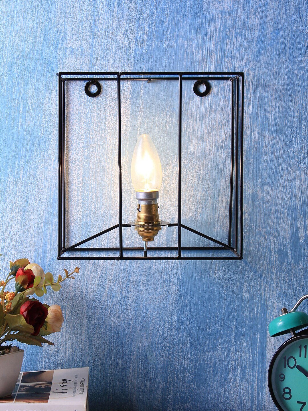 

Devansh Black Square Iron Wall Lamp