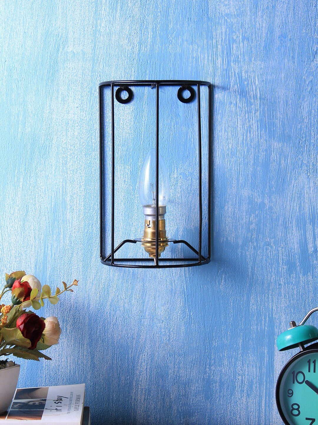 

Devansh Black Wrought Iron Wall Light Lamp