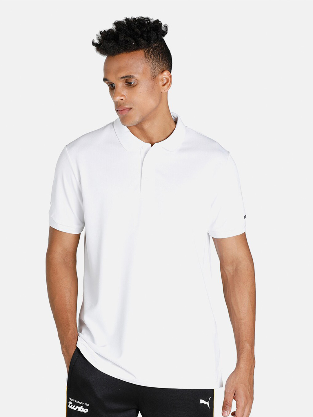 

PUMA Motorsport Men White Mandarin Collar Regular fit T-shirt