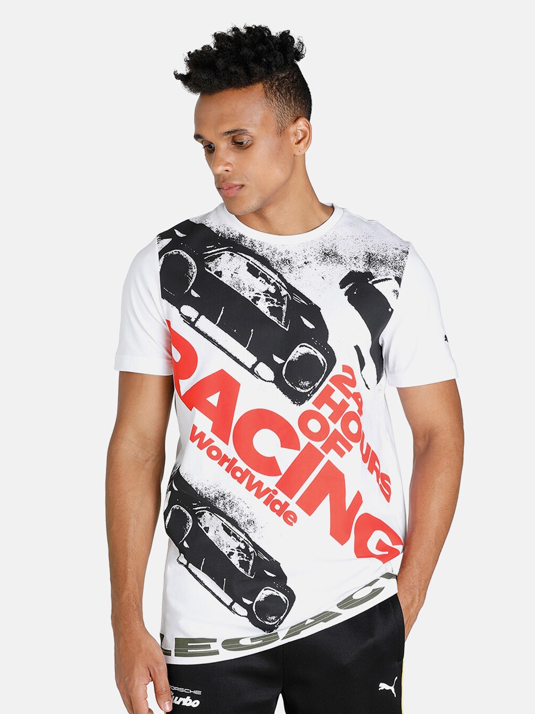 

PUMA Motorsport Men White & Red Graphic Printed Porsche Legacy Regular Fit T-shirt
