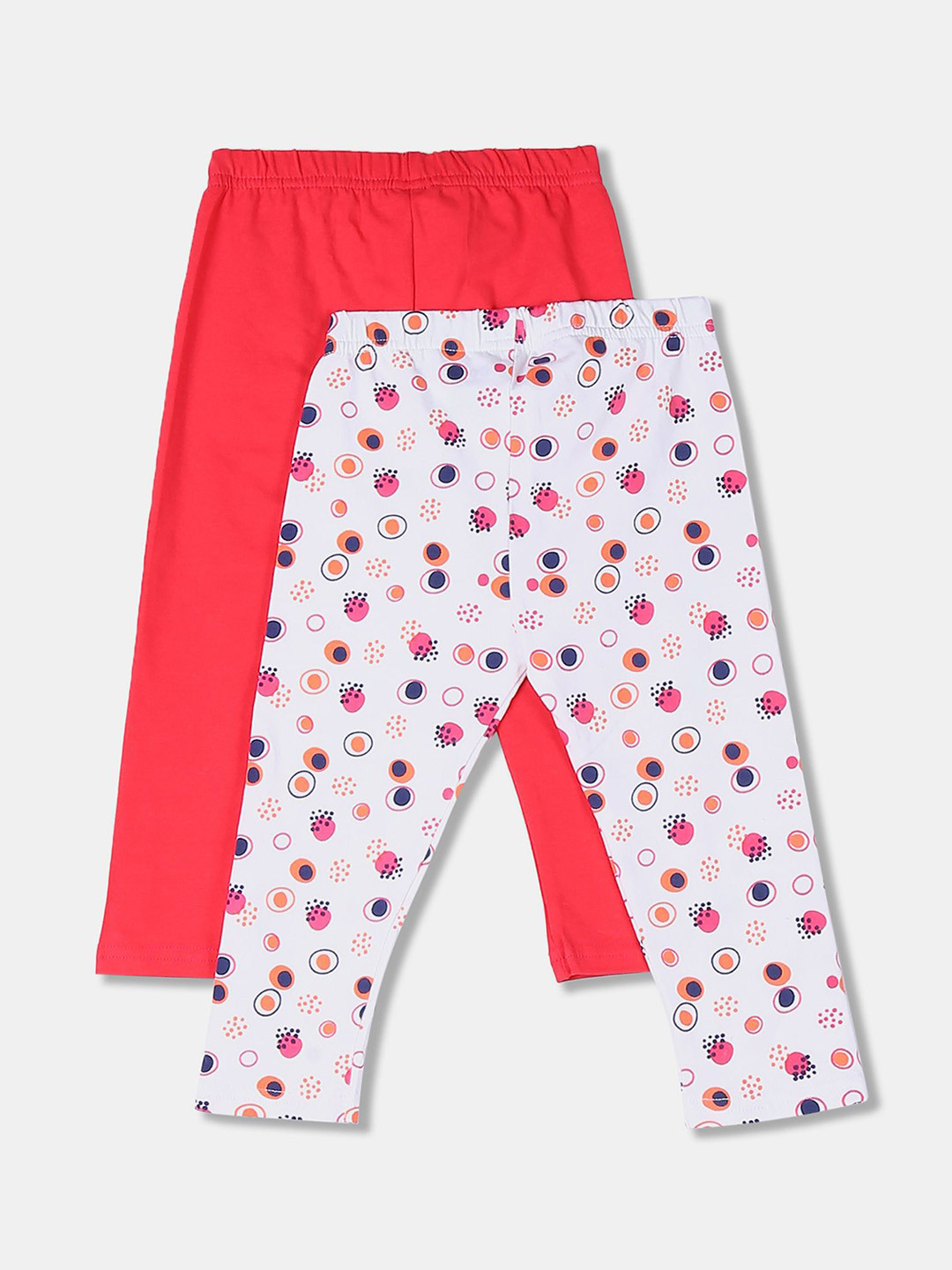 

Donuts Girls Pack Of 2 Pink And White Cotton Stretch Leggings