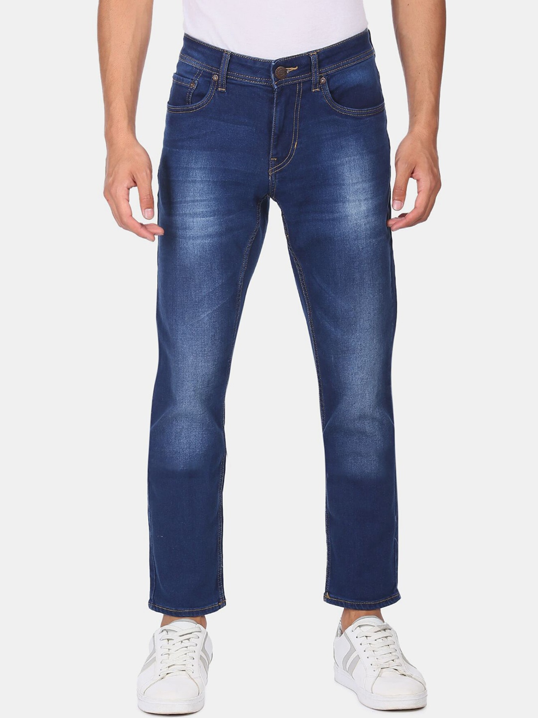 

Cherokee Men Blue Heavy Fade Stretchable Jeans