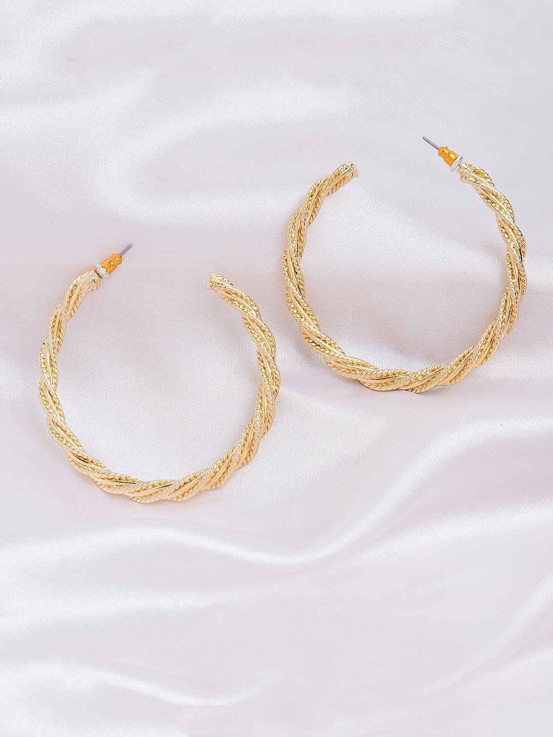 

Lilly & sparkle Gold-Toned Circular Half Hoop Earrings