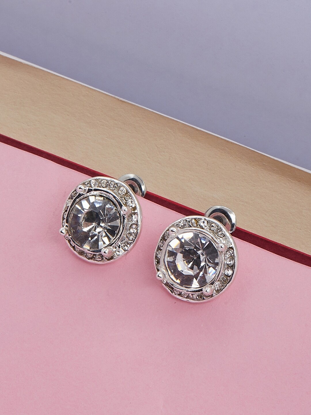 

Lilly & sparkle Silver-Toned Contemporary Studs Earrings