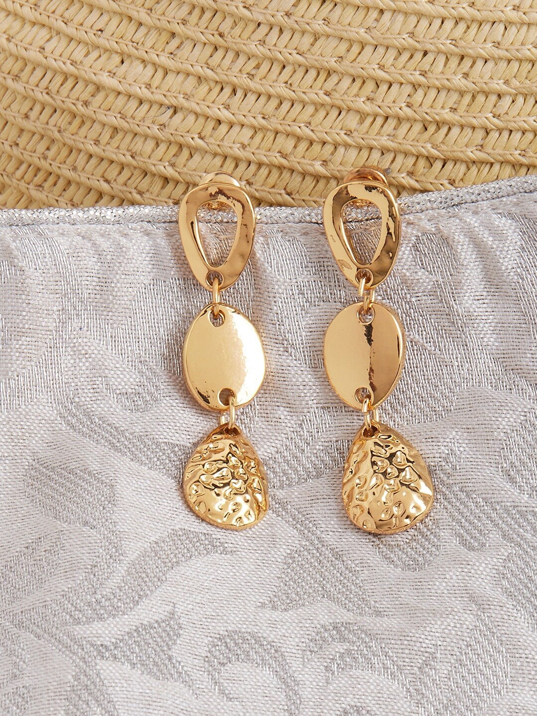 

Lilly & sparkle Gold-Toned Contemporary Drop Earrings