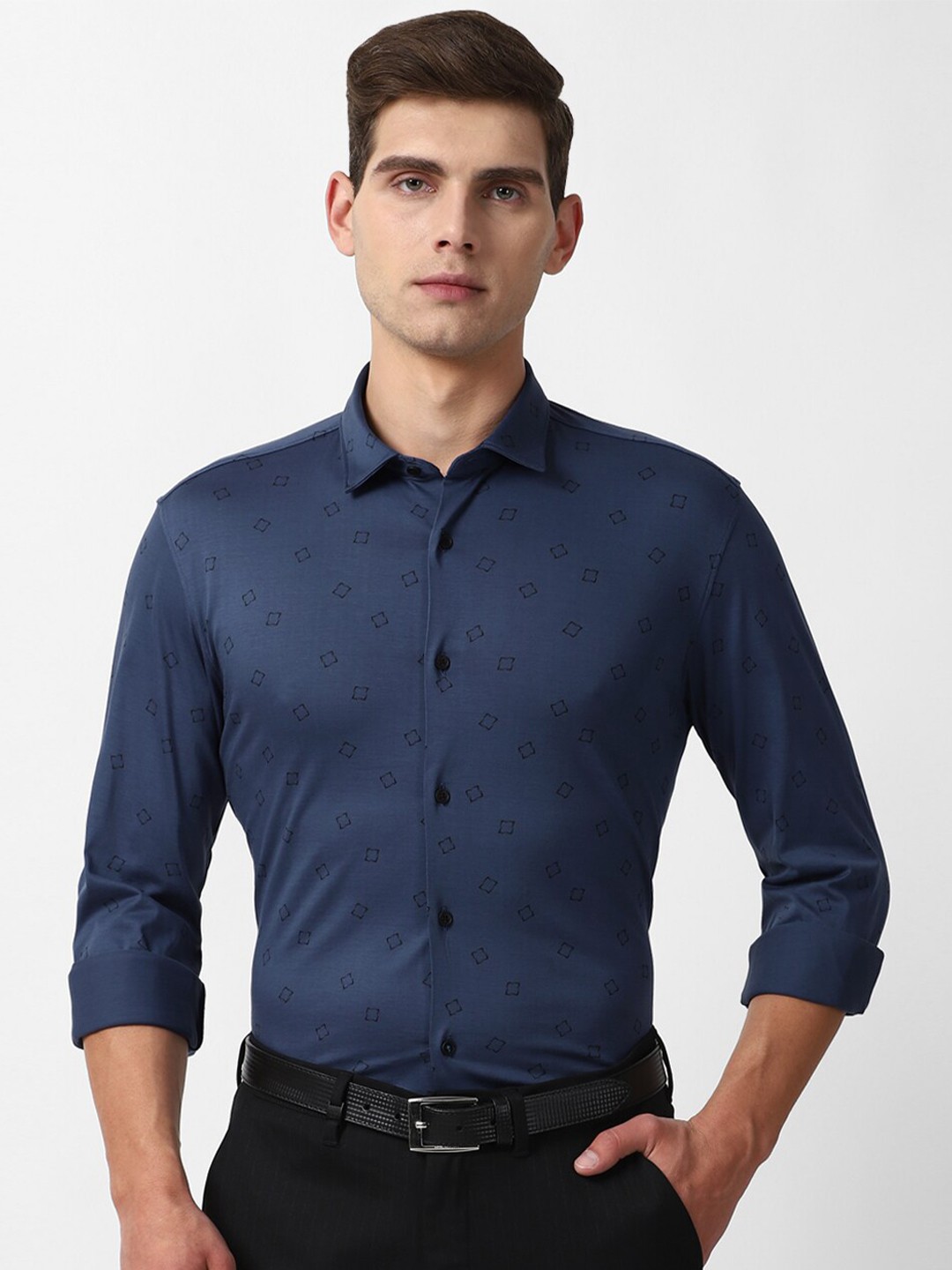 

Louis Philippe Sport Men Navy Blue Slim Fit Floral Printed Casual Shirt