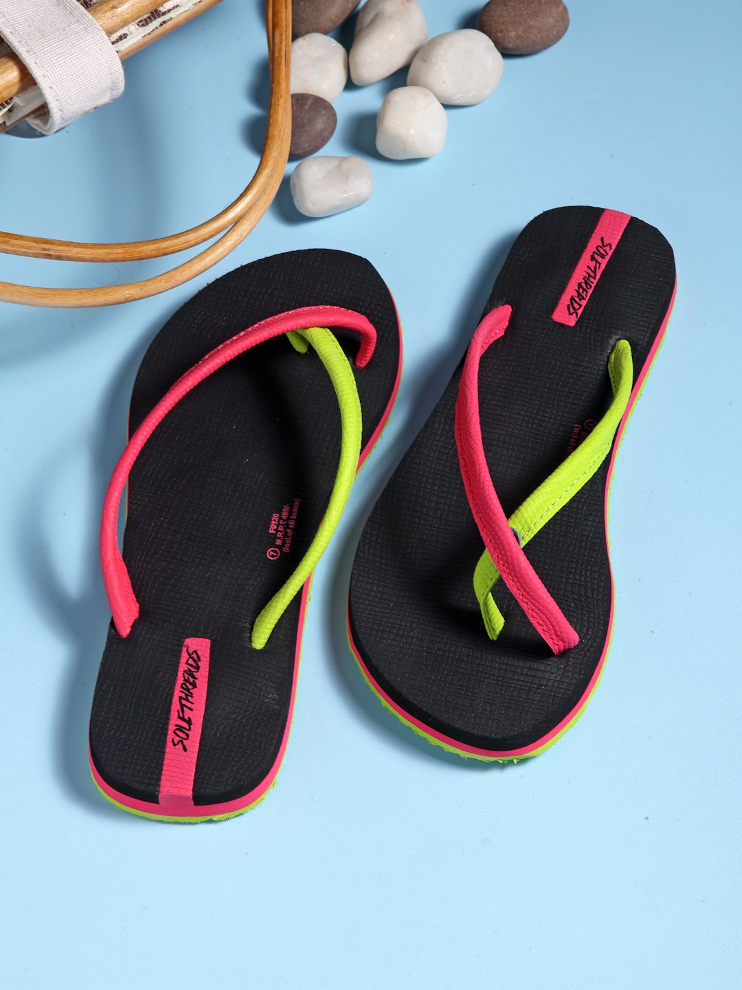 

Solethreads Women Black & Pink Thong Flip-Flops