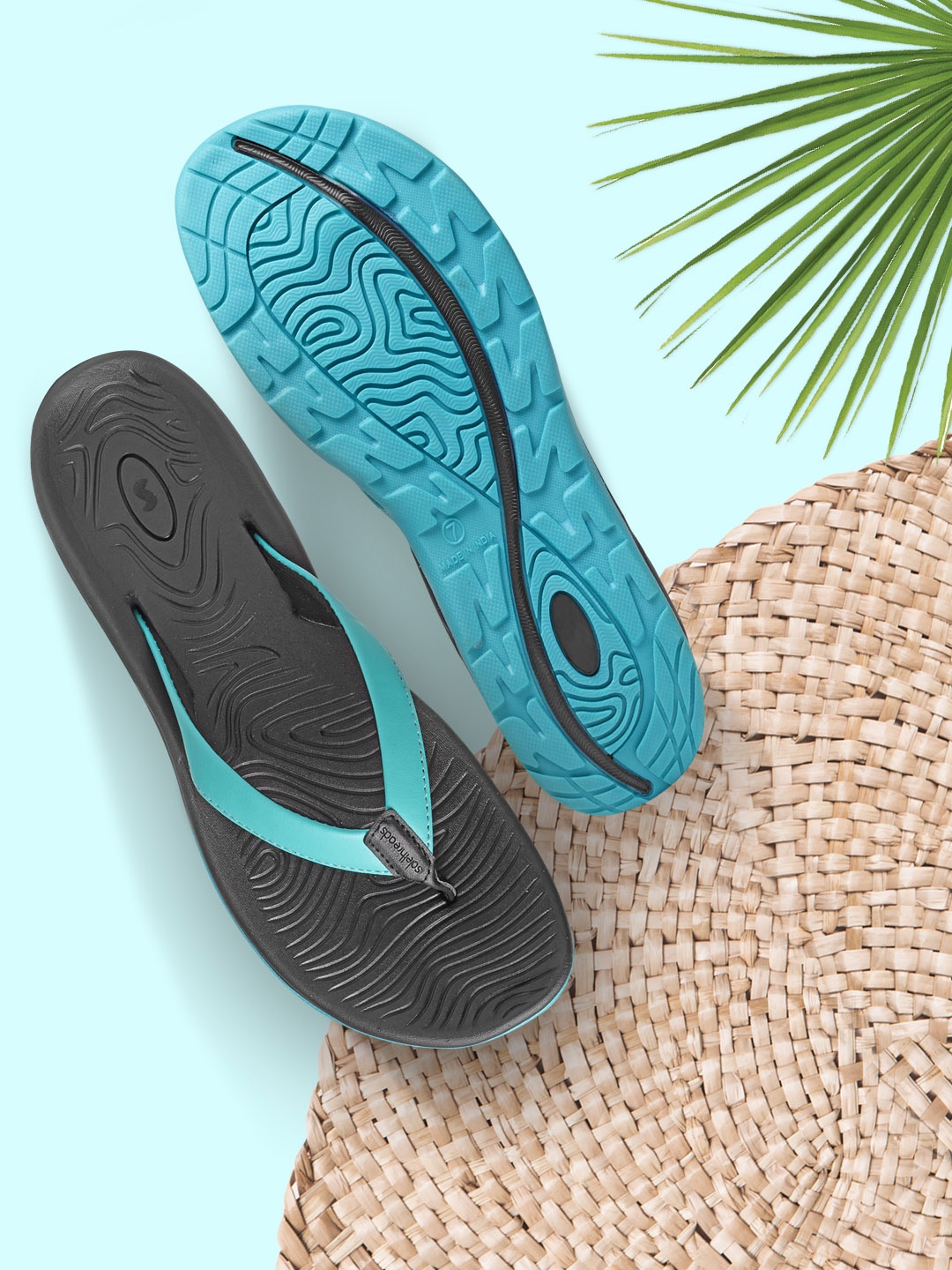 

Solethreads Women Black & Blue Thong Flip-Flops