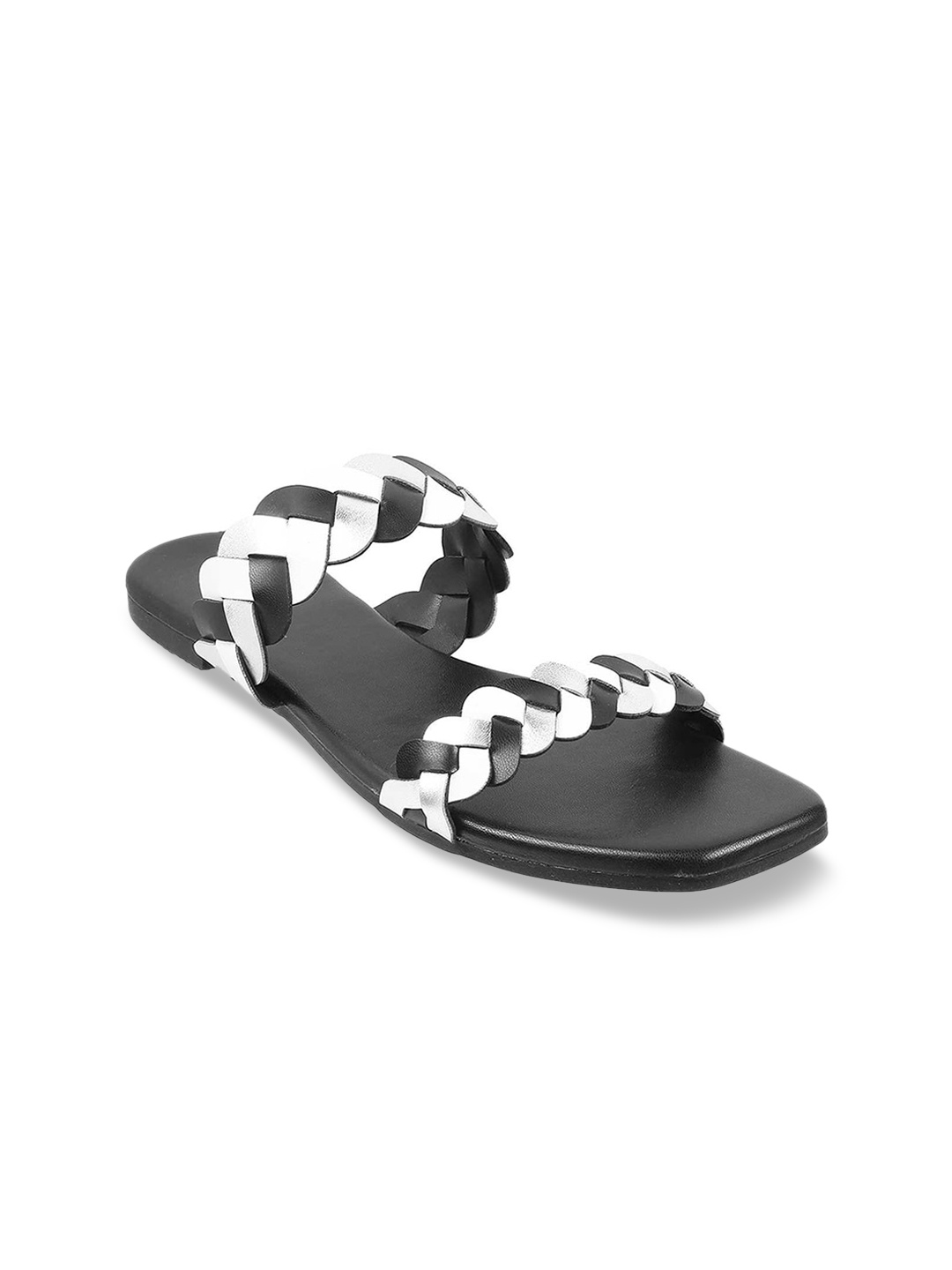 

Mochi Women Black Printed Open Toe Flats