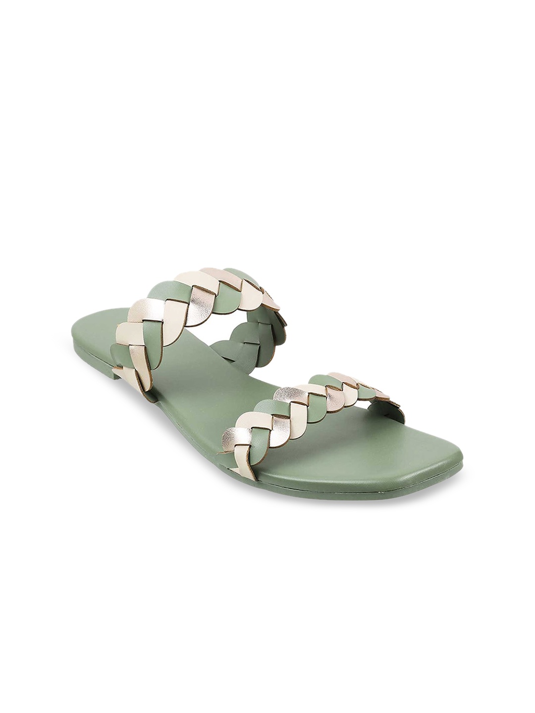 

Mochi Women Green Open Toe Flats
