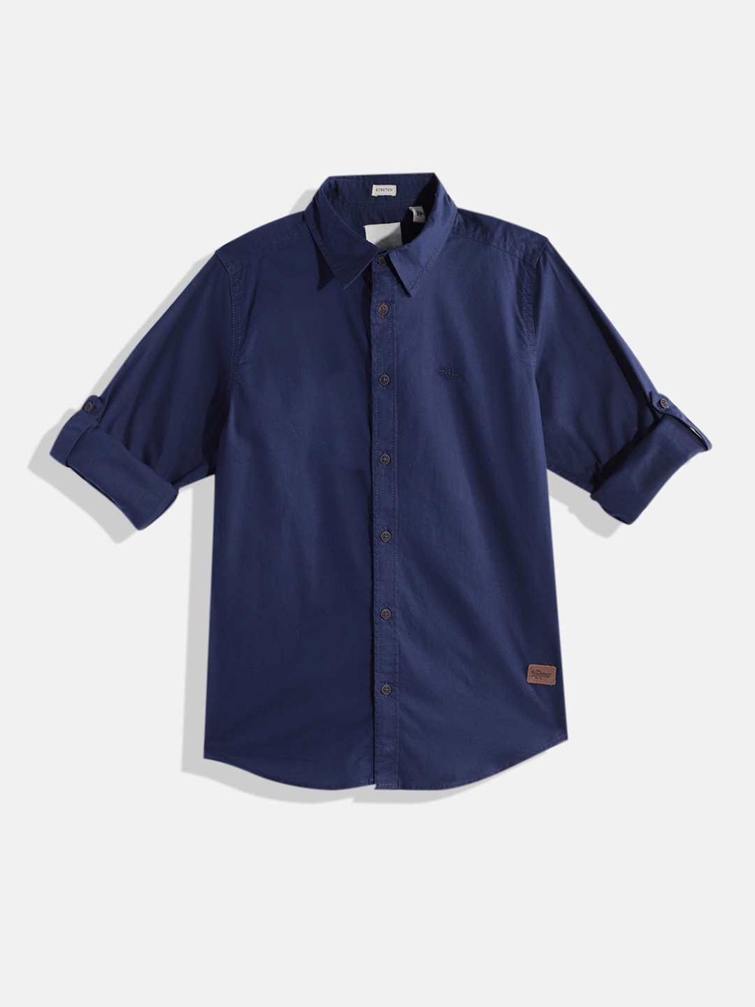 

UTH by Roadster Boys Stretch Slim Fit Casual Shirt, Navy blue