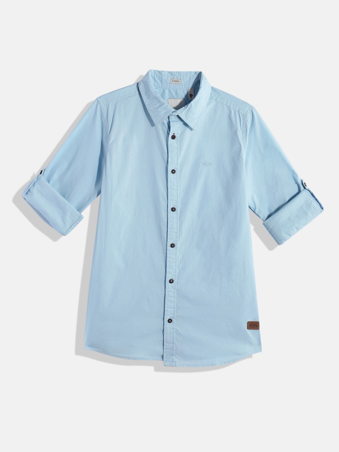 

UTH by Roadster Boys Solid Pure Cotton Casual Shirt, Blue