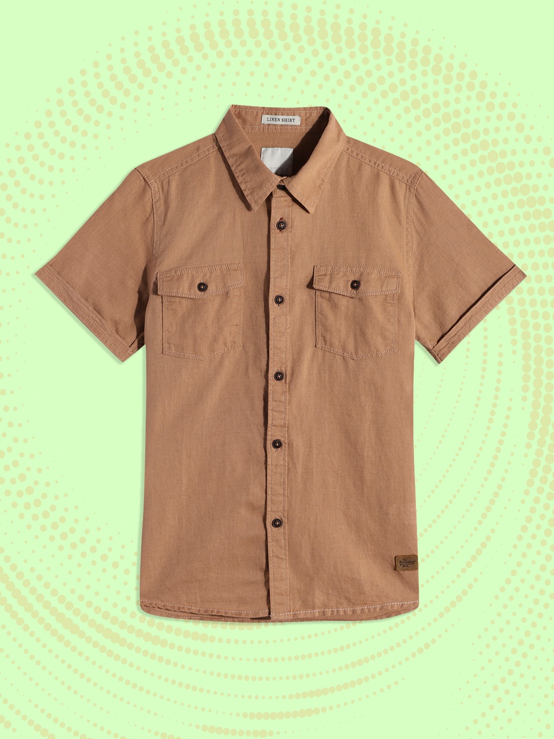 

UTH by Roadster Boys Khaki Brown Solid Casual Shirt