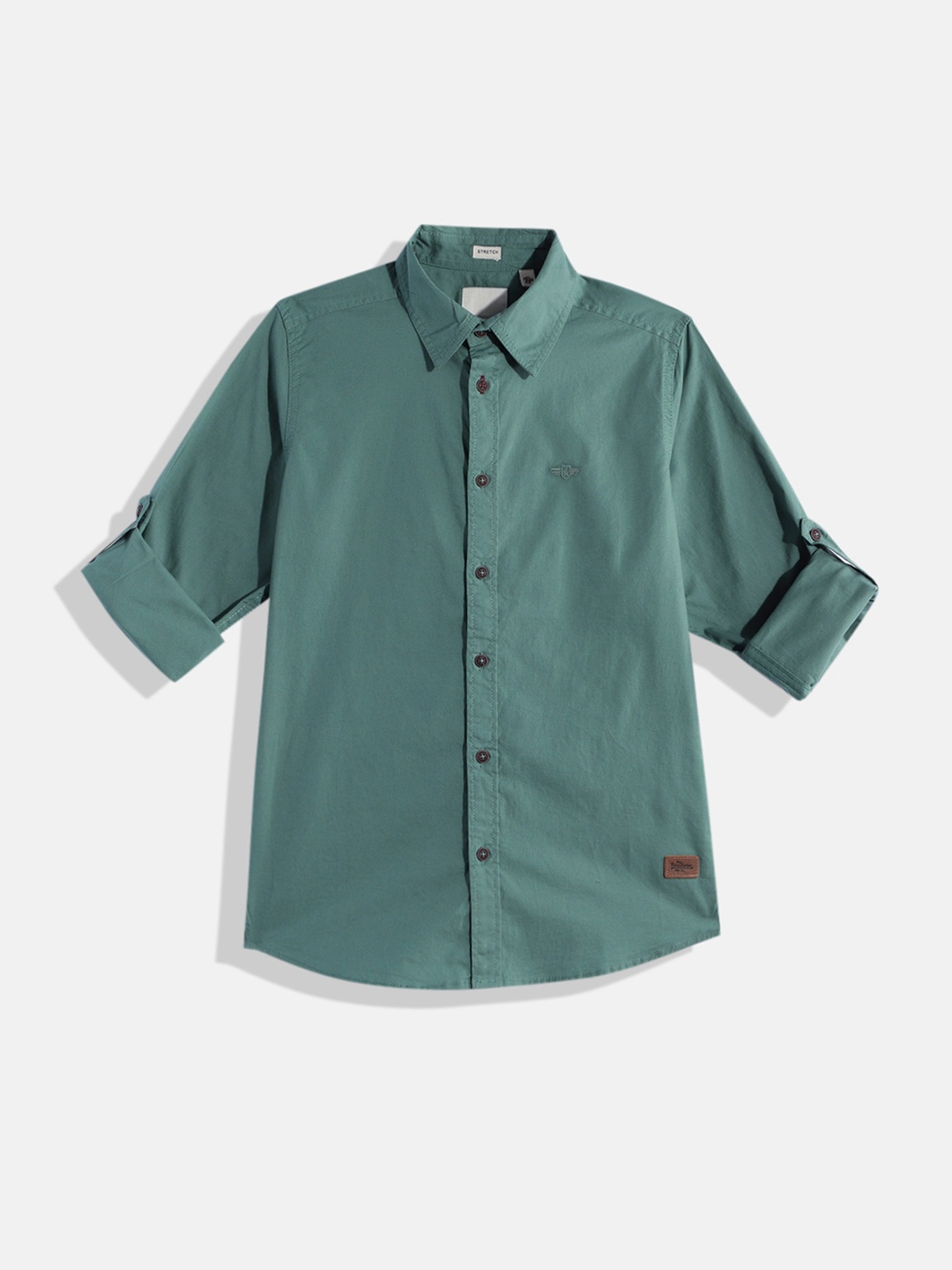 

UTH by Roadster Boys Stretch Slim Fit Casual Shirt, Sea green