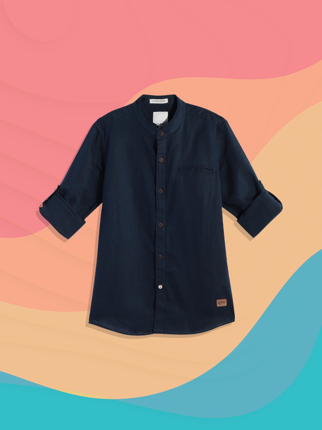 

UTH by Roadster Teen Boys Navy Blue Solid Casual Shirt