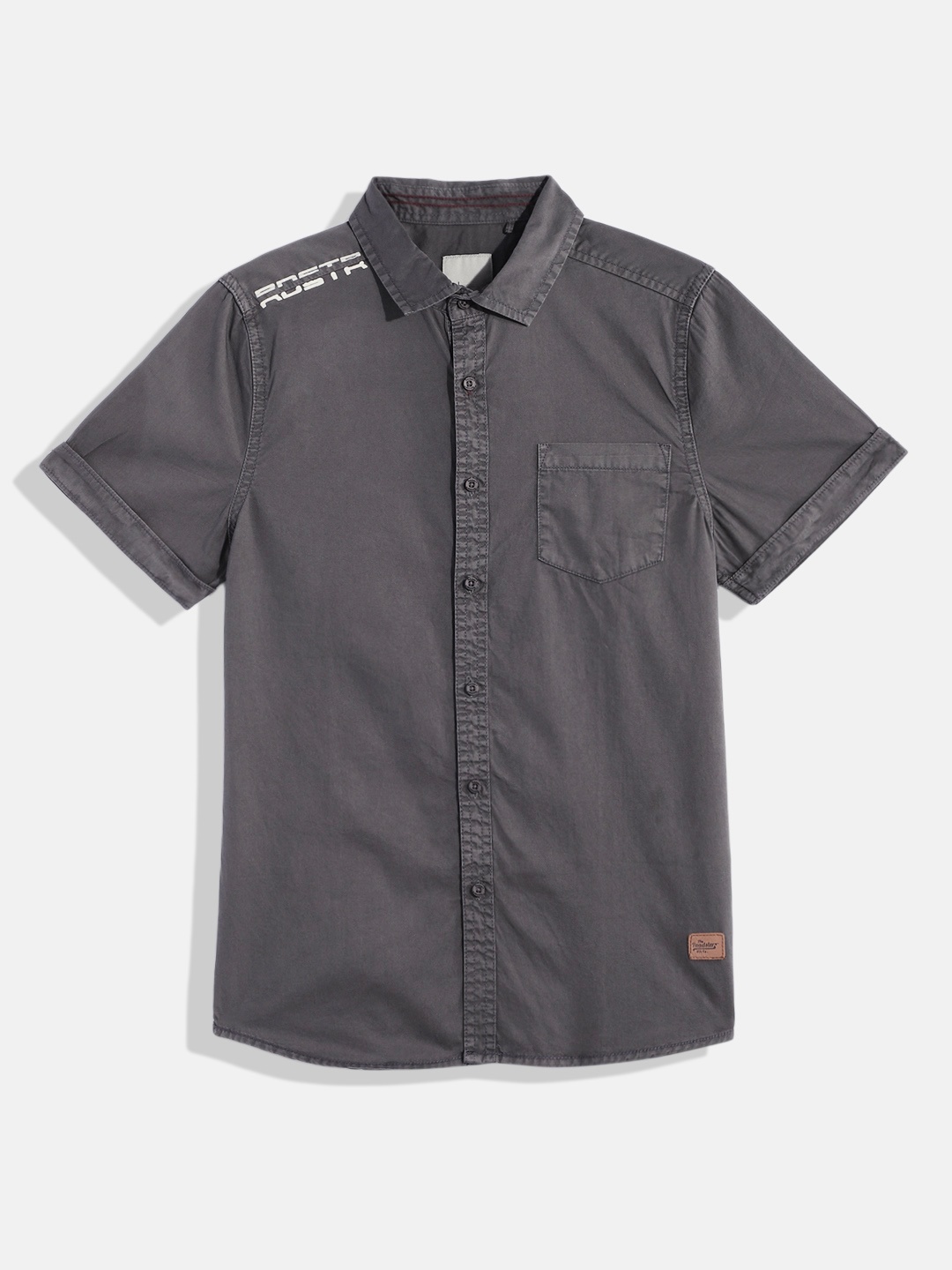 

UTH by Roadster Boys Pure Cotton Casual Shirt, Charcoal